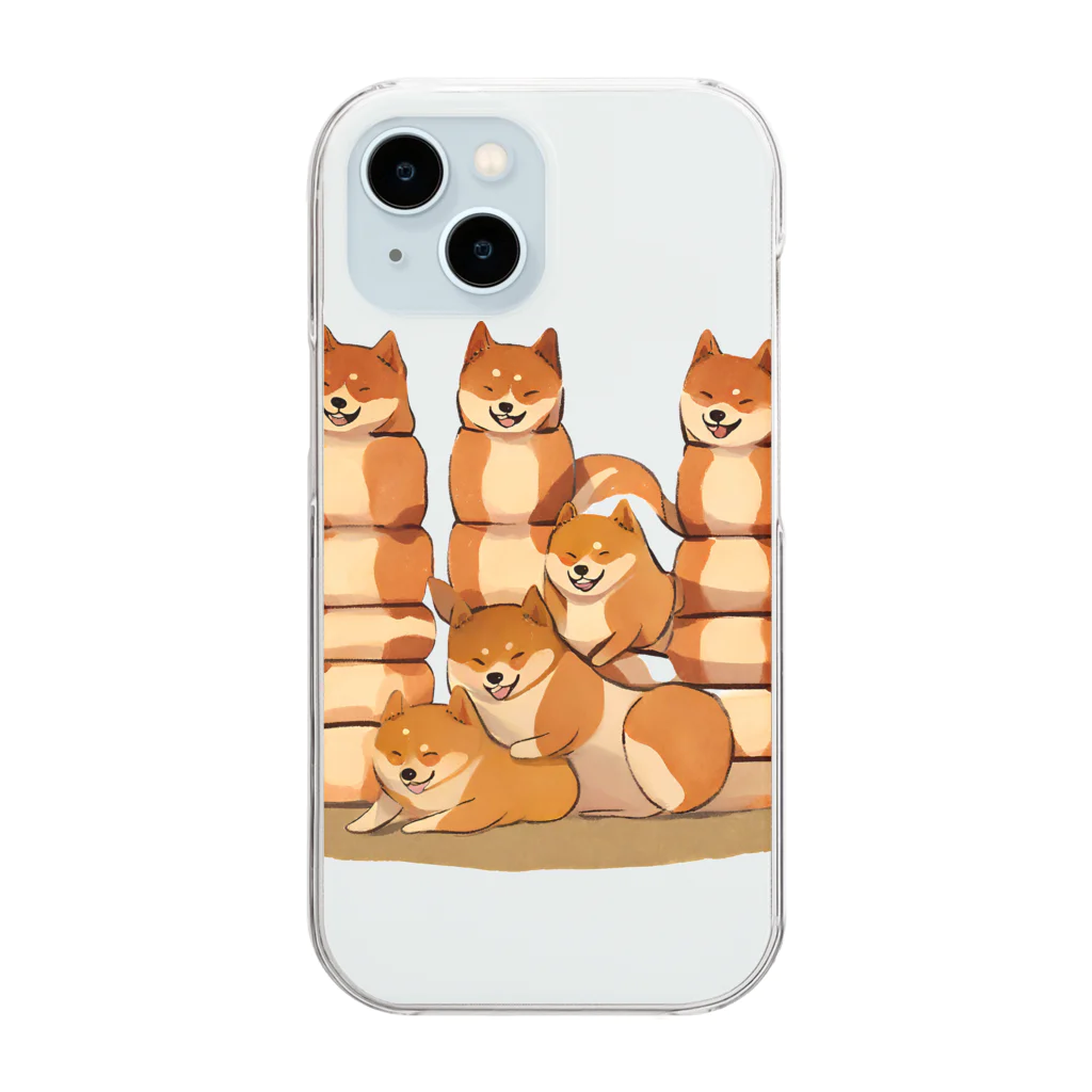 Wifebearの柴犬トーテンポール Clear Smartphone Case