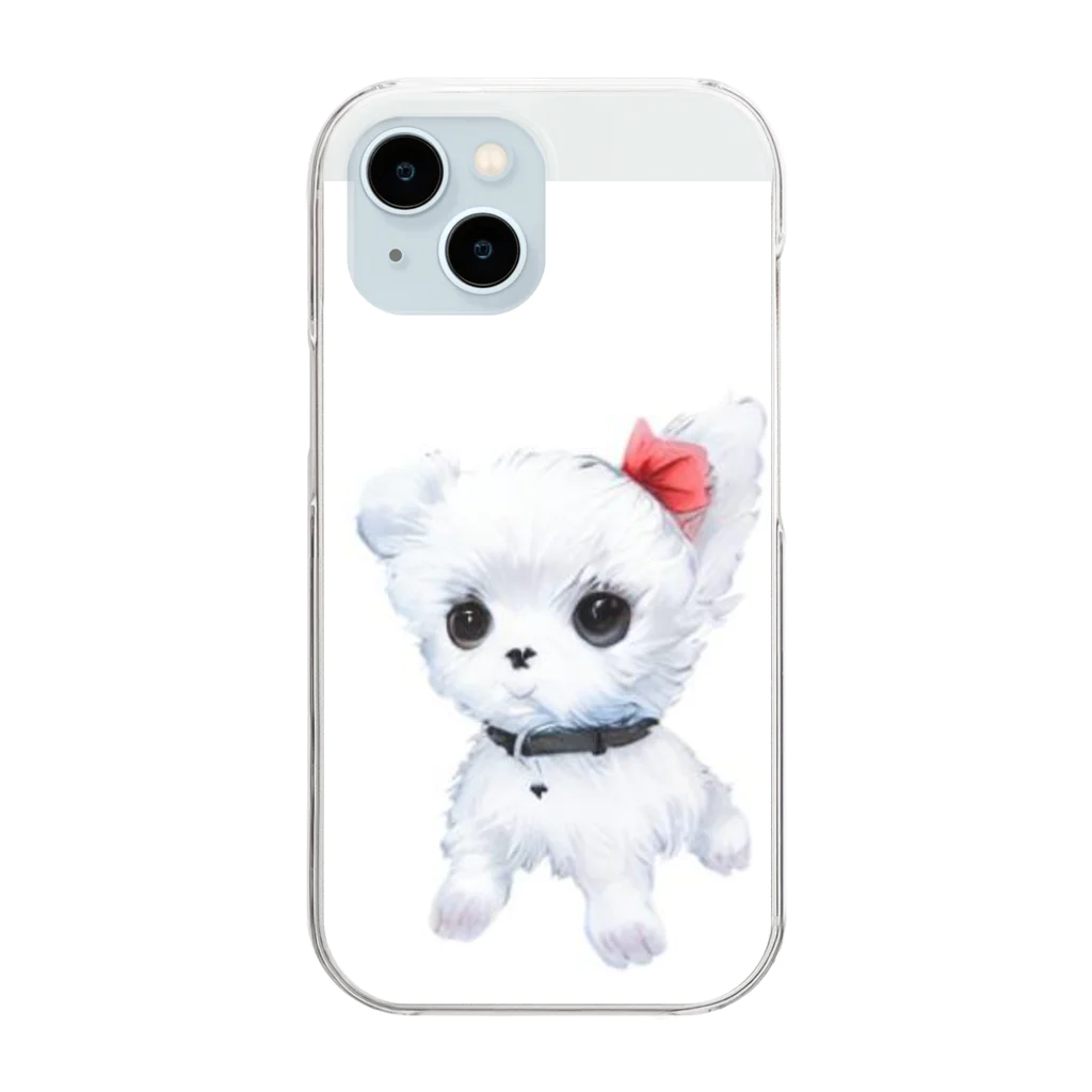 ちいさき家族スキ　Maltese ♡のだってマルチーズだもん　素 Clear Smartphone Case