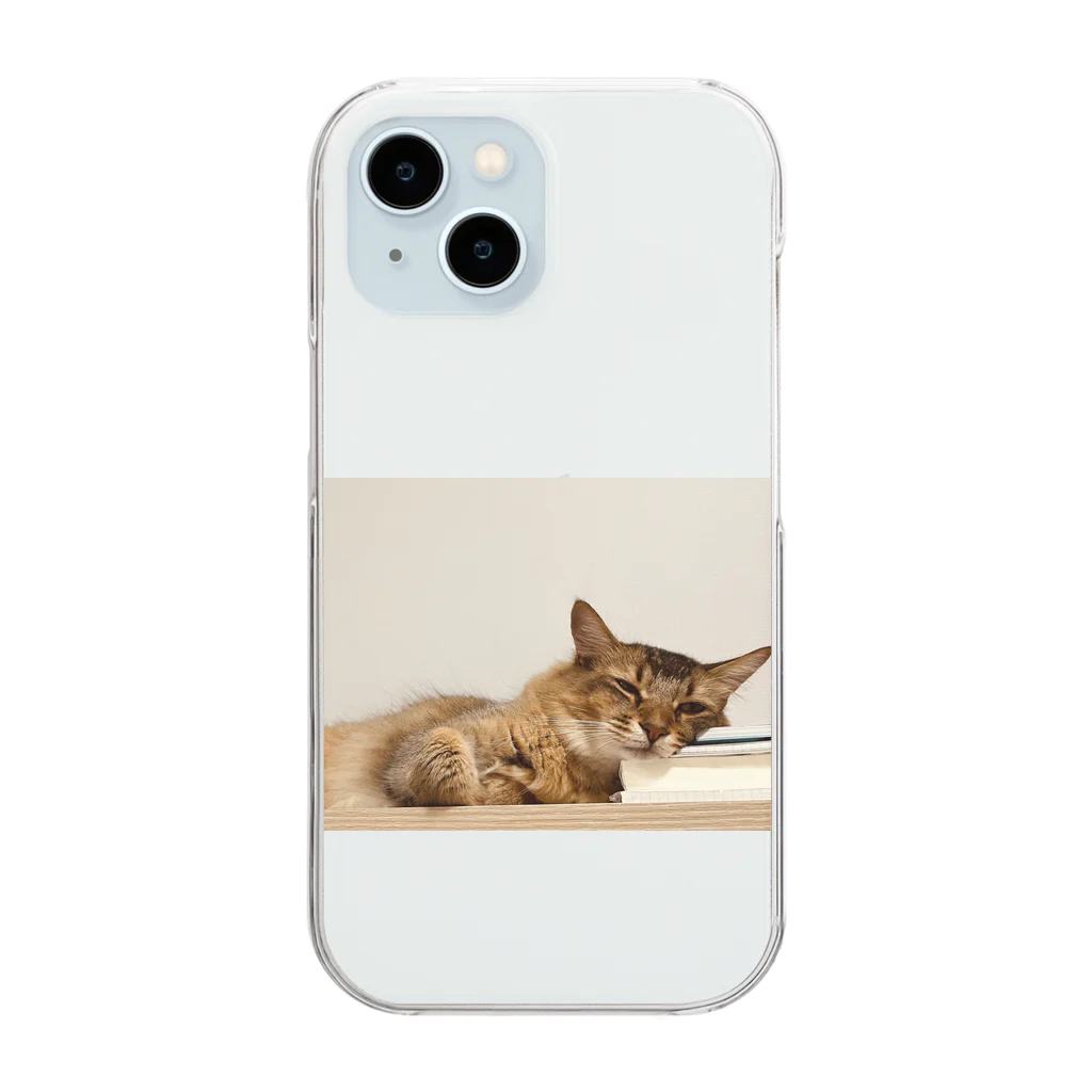 こまの猫と本 Clear Smartphone Case