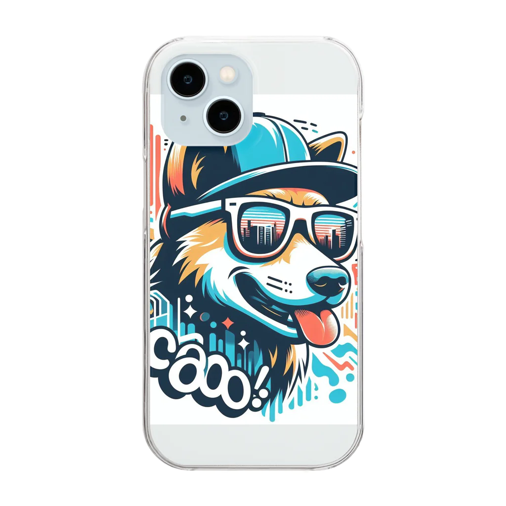 Design HarborのCool Dog クリアスマホケース