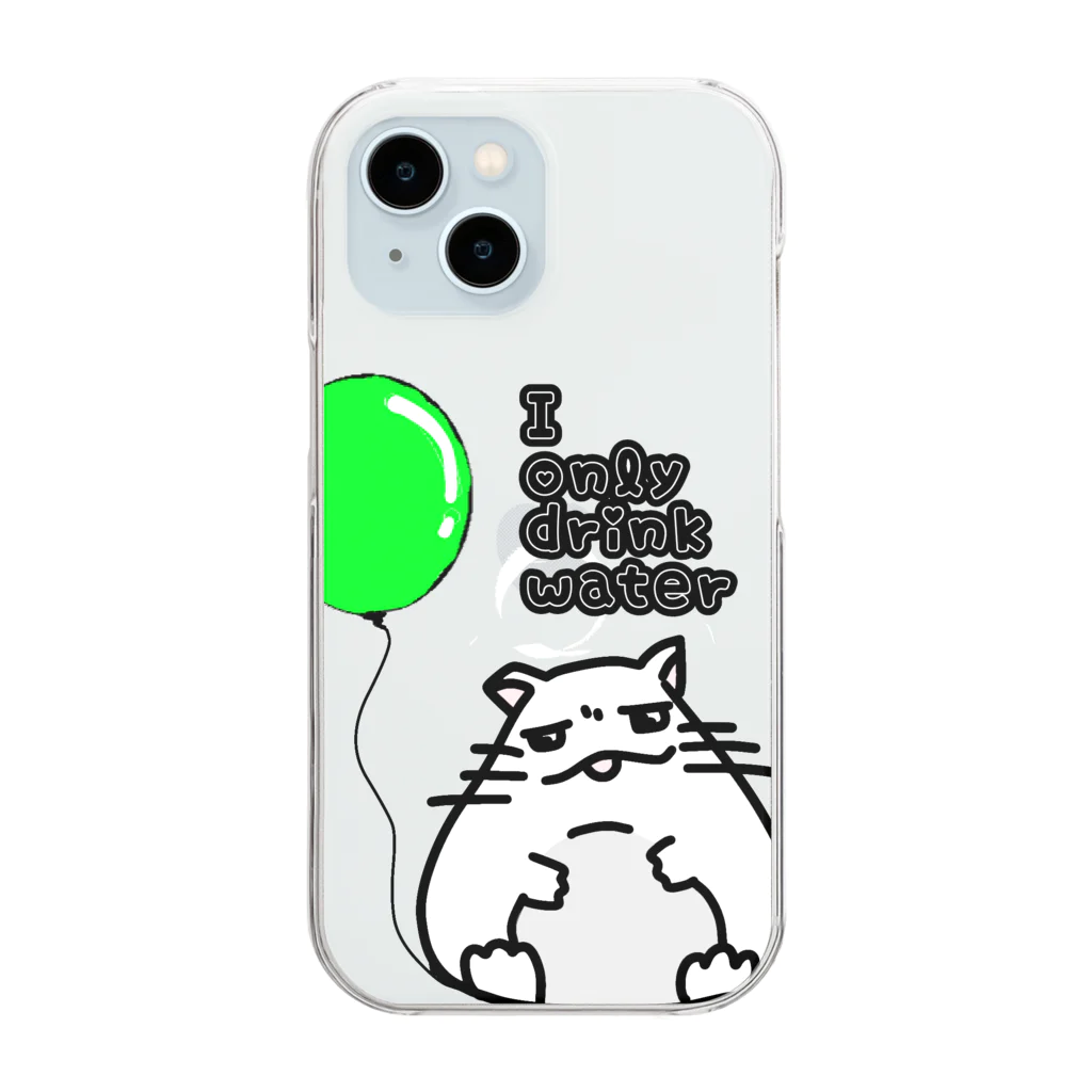 PISUKEのI only drink water Clear Smartphone Case