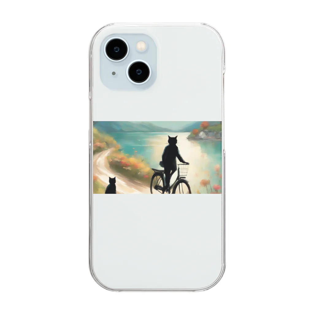 THE NOBLE LIGHTの見なれぬ黒猫おじさん Clear Smartphone Case