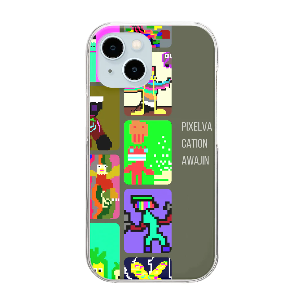 泡人FAMILIA🐩フィジカルマーケットのPixelvacationのなかまたち　その２ Clear Smartphone Case