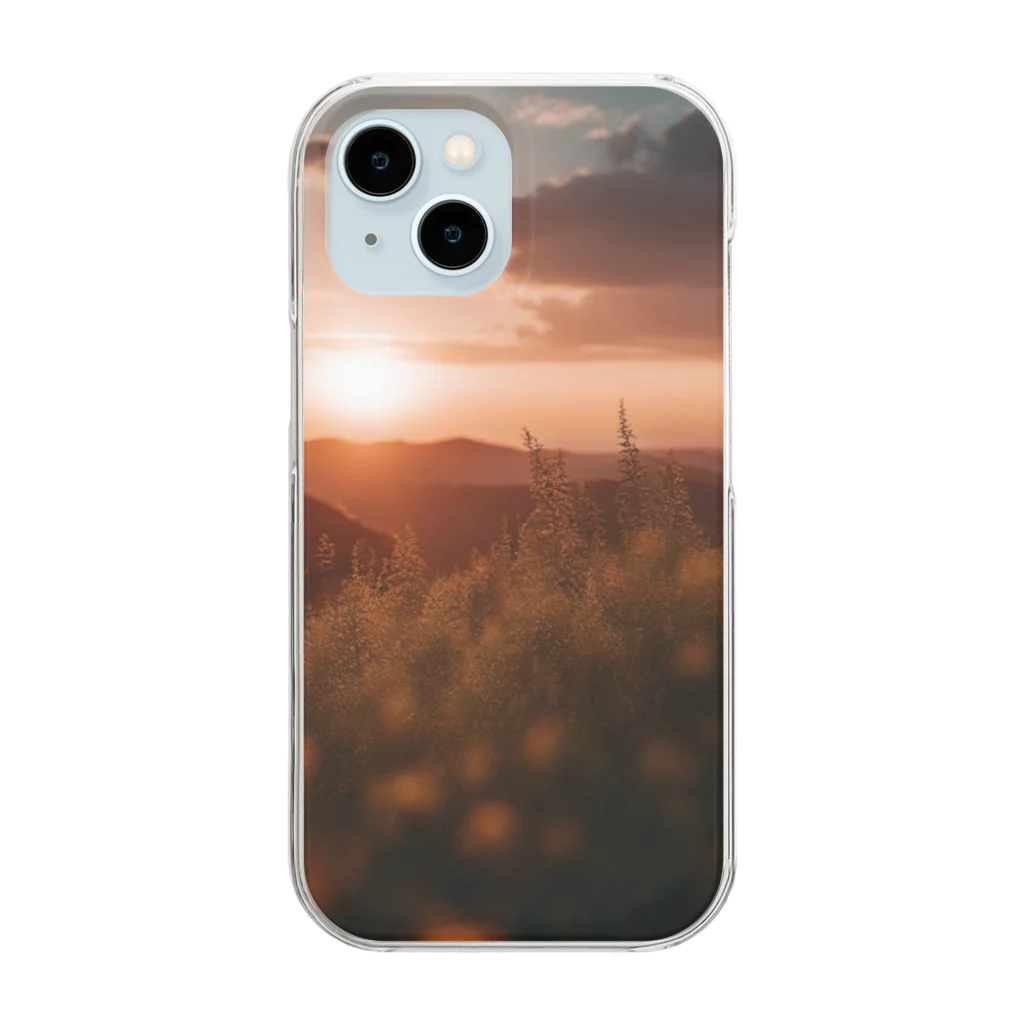 kam-kam0713の夕暮れ時の景色 Clear Smartphone Case