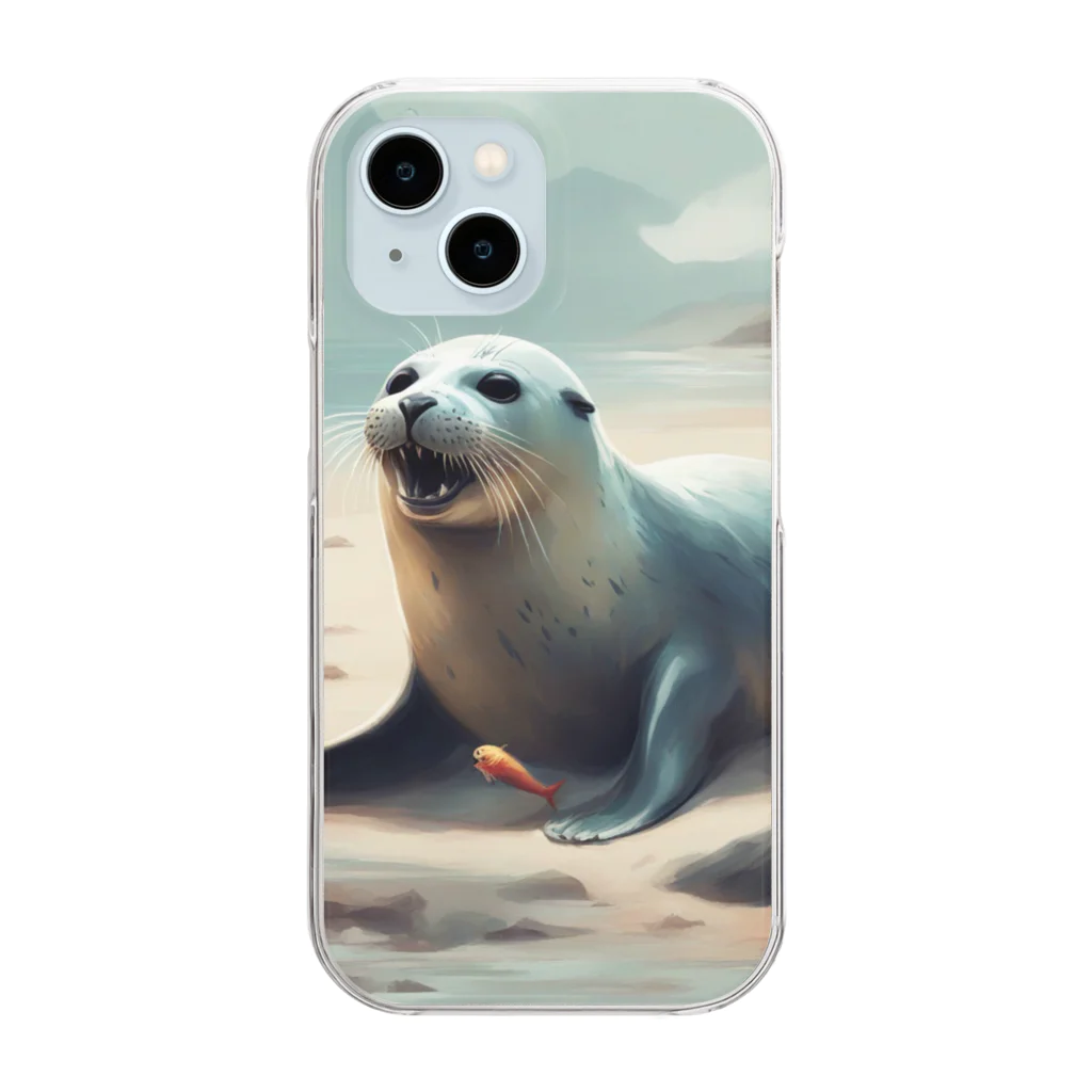 Caneletの食べているあざらし Clear Smartphone Case
