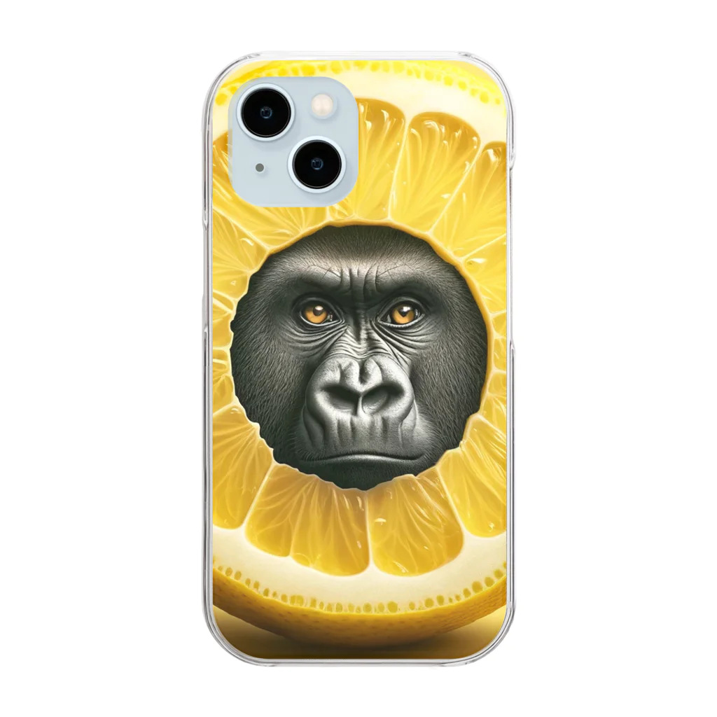 ゴリラショップのThe Mighty Gorilla Lemon  Clear Smartphone Case