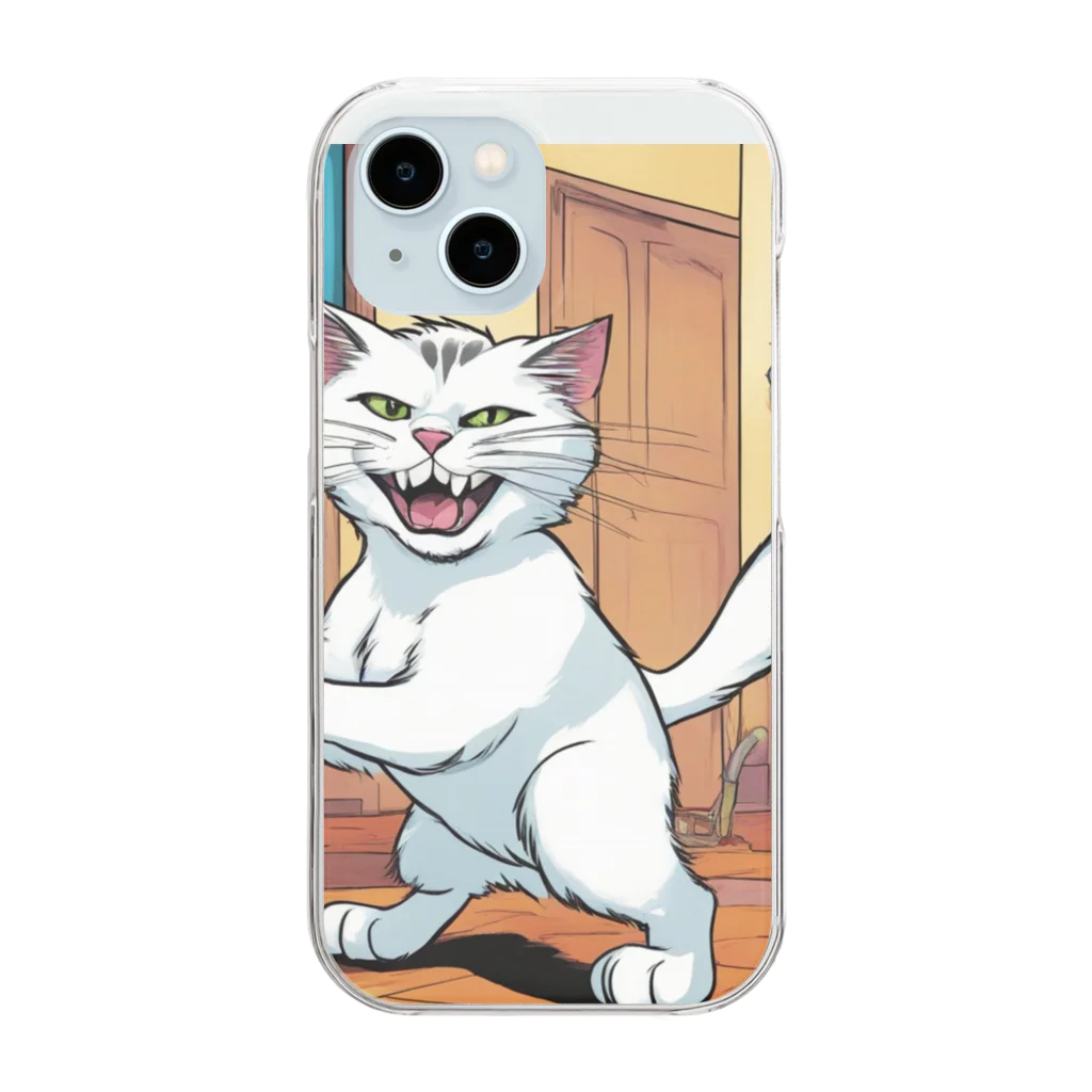 にゃんこーねこのこっち向く猫 Clear Smartphone Case