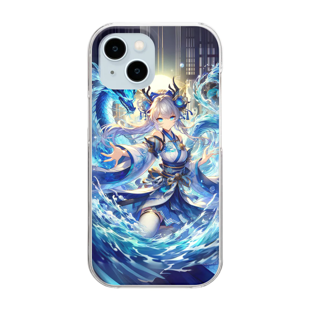 ごった煮商店の式神ミコ青龍の姿 Clear Smartphone Case