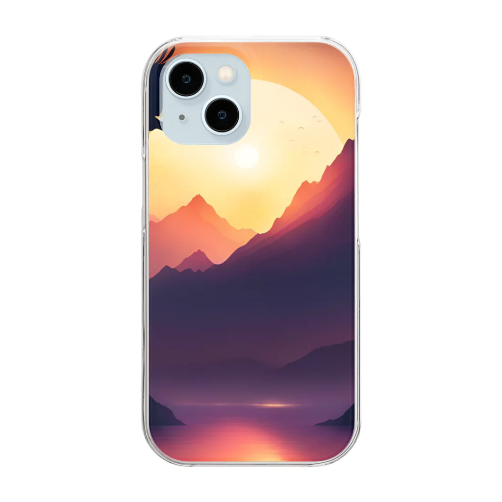 Fujika145の Flutterdance　夕日 Clear Smartphone Case