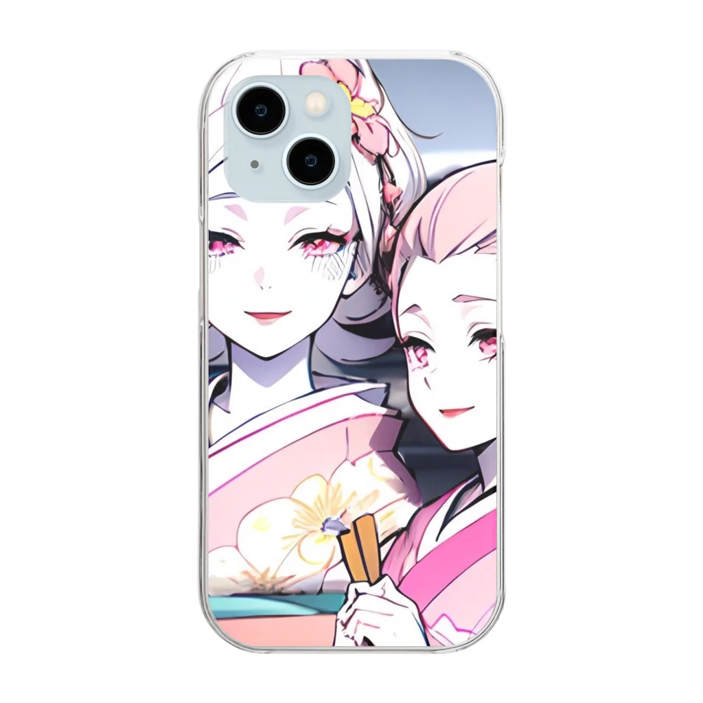 bigbamboofamilyの白く透き通る肌の娘達 Clear Smartphone Case