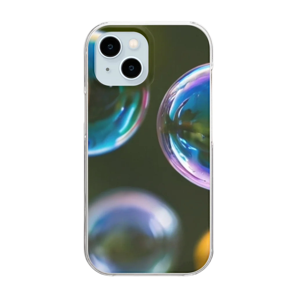 AQUAMETAVERSEの大小の輝くシャボン玉　BLUE PLUM  691 Clear Smartphone Case