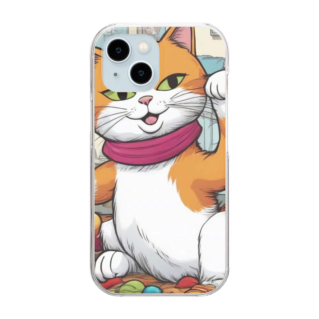 syuvaの遊んでるにゃんこ Clear Smartphone Case