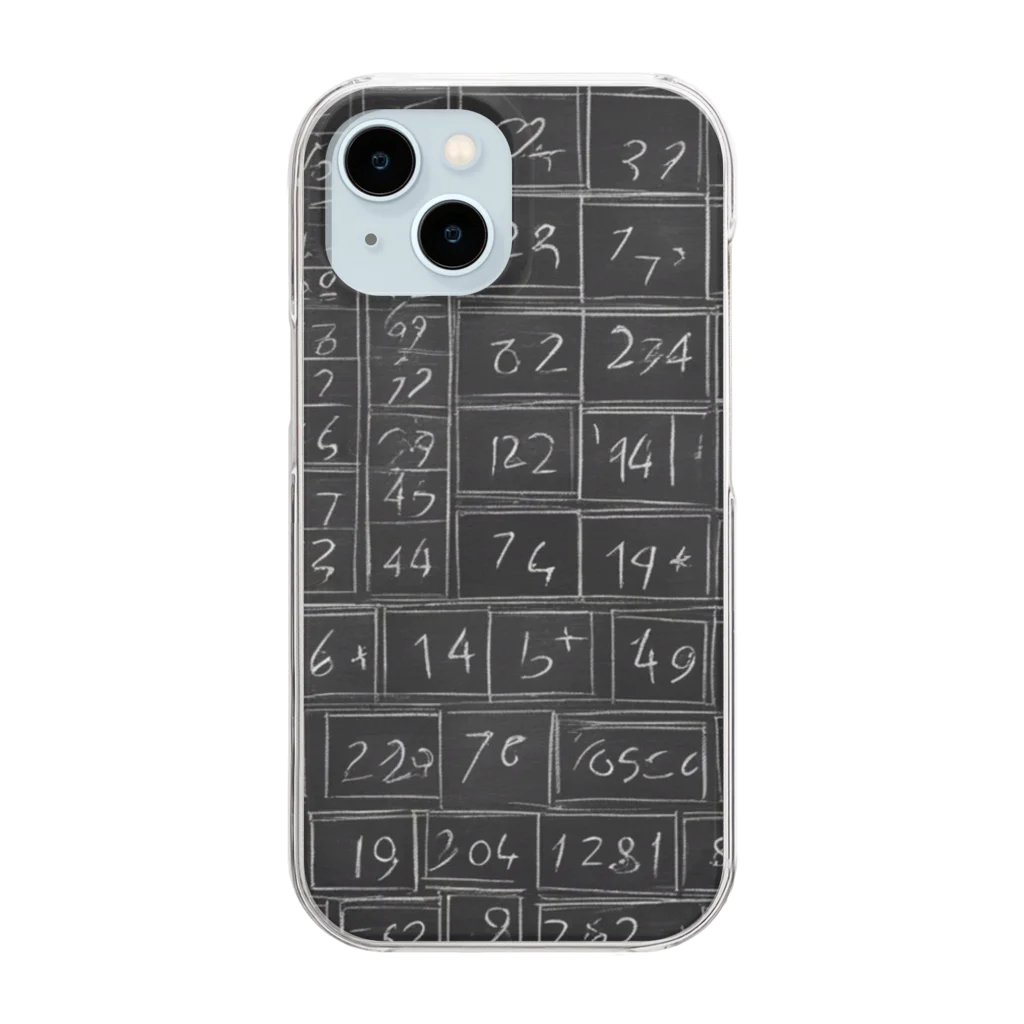 Isaiah_AI_Designの黒板の数字 Clear Smartphone Case