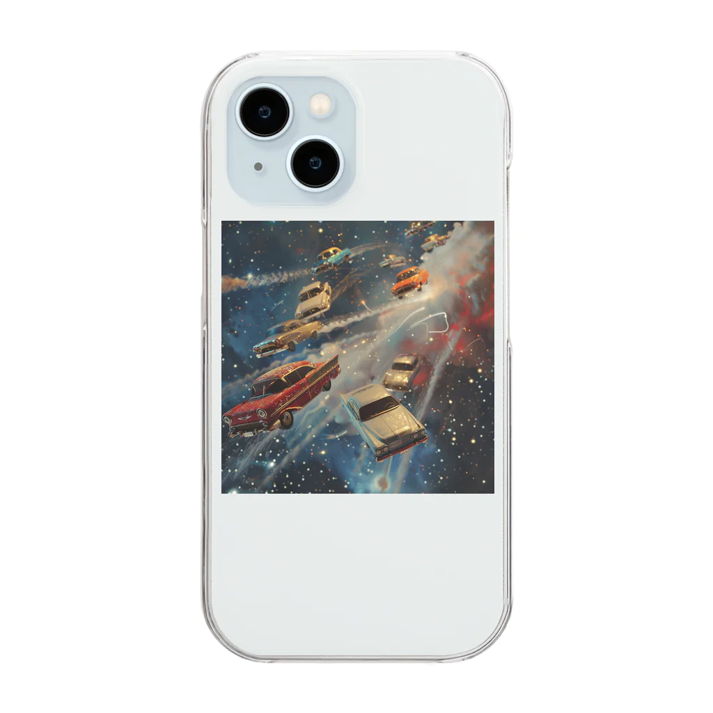 MistyStarkの宇宙を飛び交う車たち Clear Smartphone Case