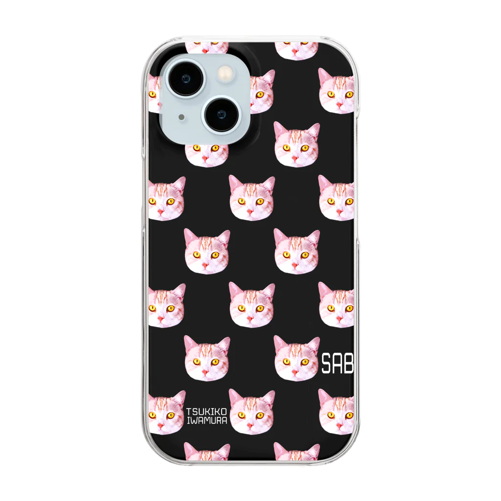 岩村月子SUZURI店のねこちゃん(黒) Clear Smartphone Case