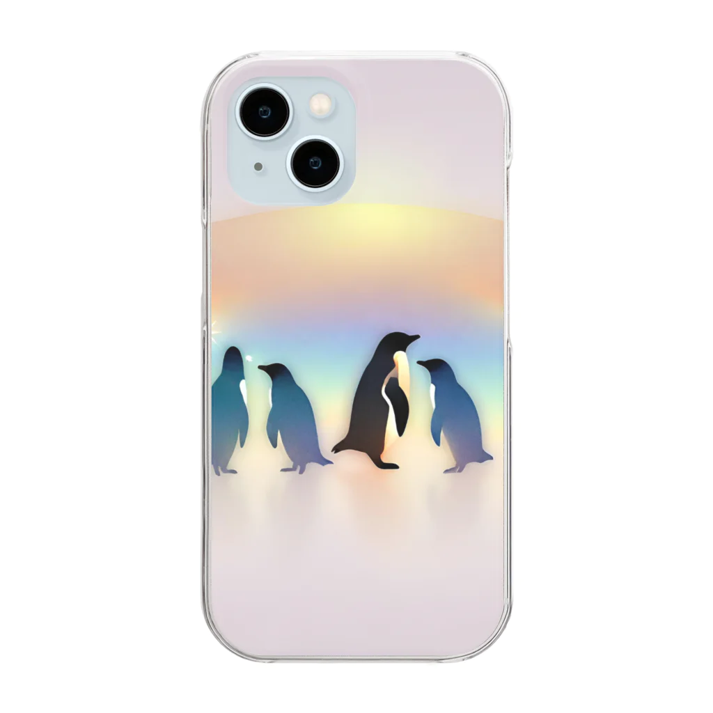 penpentagramのpenguins Clear Smartphone Case