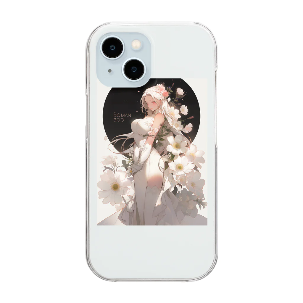 AQUAMETAVERSEの女性と白い花　なでしこ1478 Clear Smartphone Case