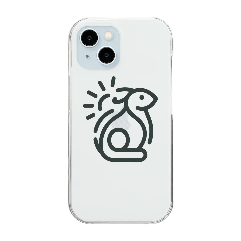 Meat-king.comのシンプルなウサギ？カンガルー？のイラスト Clear Smartphone Case