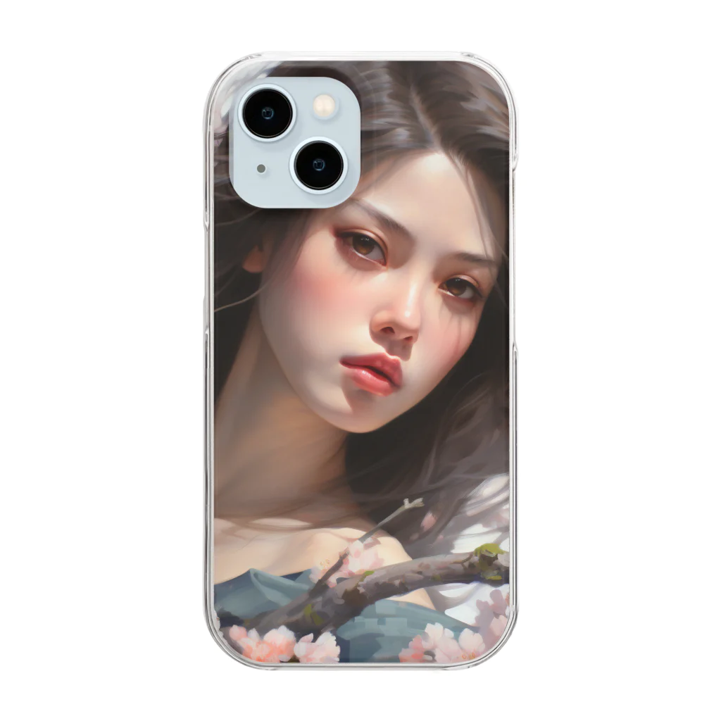 AQUAMETAVERSEの桜の花の中かで、、女性　なでしこ1478 Clear Smartphone Case