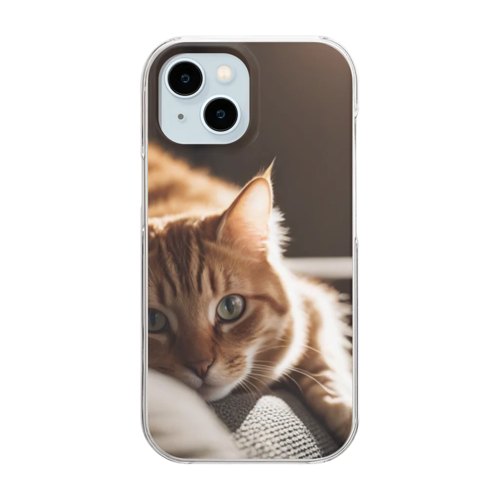 feliceのリビングでごろんとする猫 Clear Smartphone Case