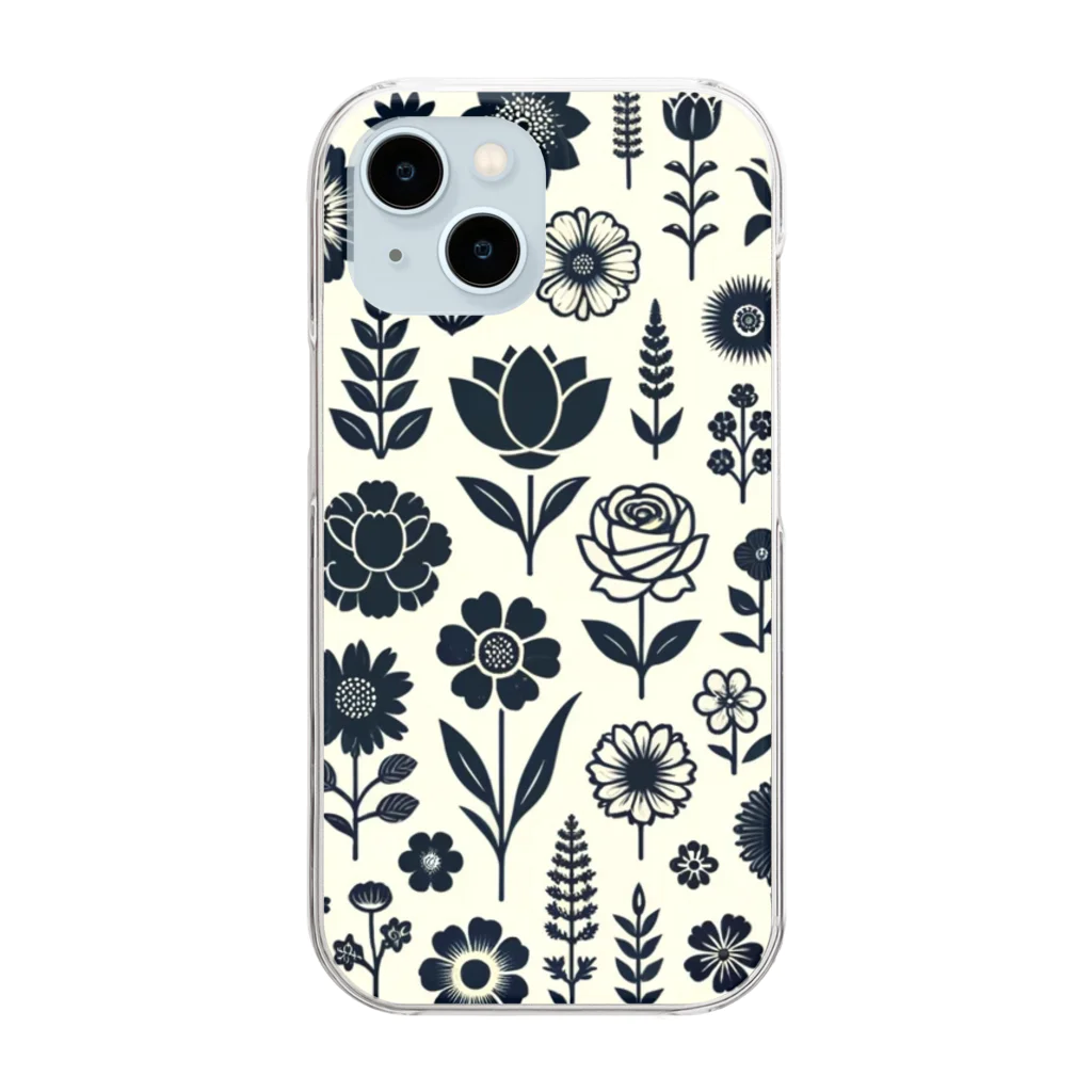 sansamのFlower circle Clear Smartphone Case