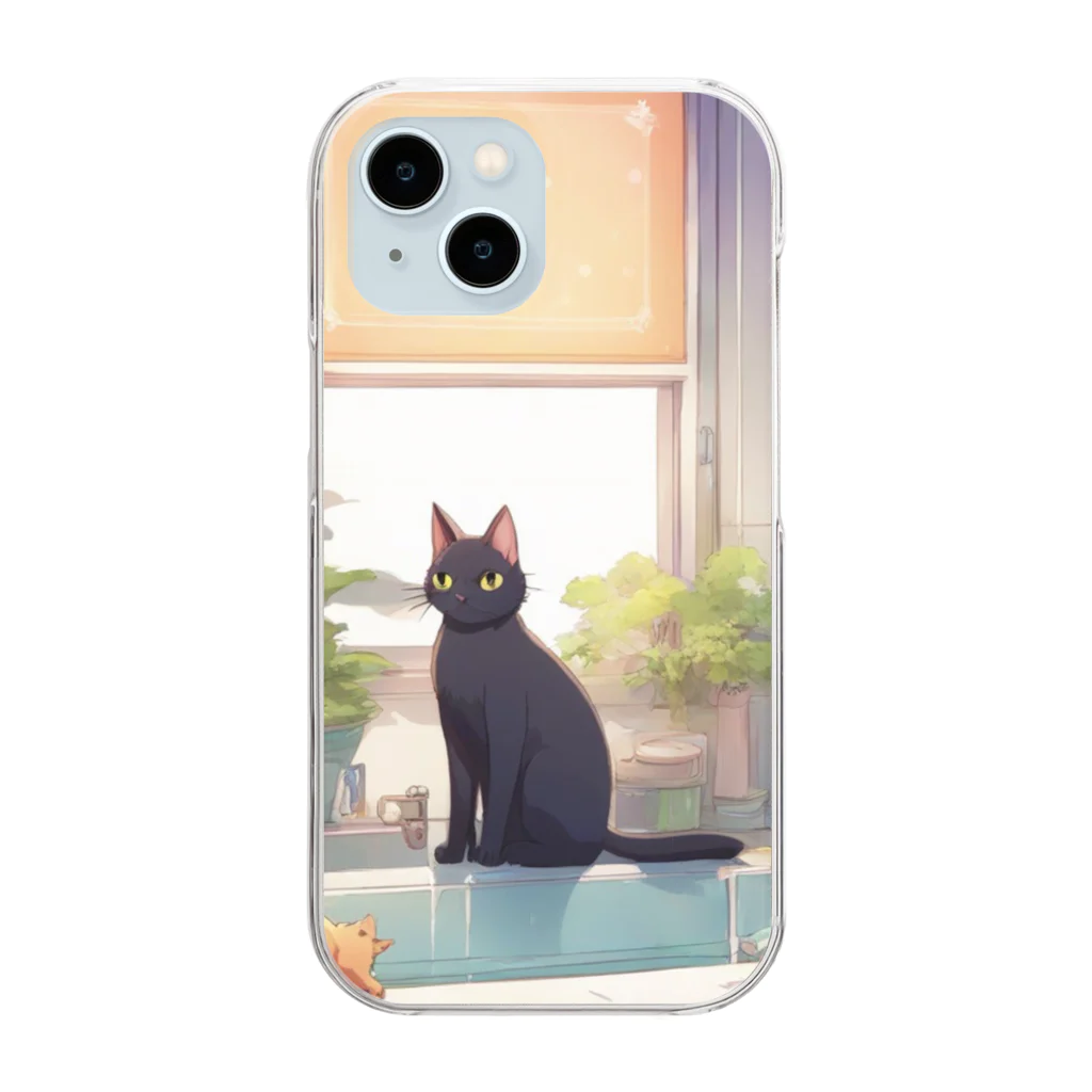 chinenroiのキッチンとねこ Clear Smartphone Case