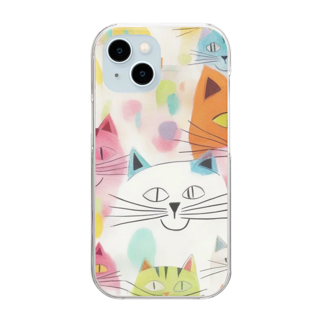 F2 Cat Design Shopのbeloved cats 002 Clear Smartphone Case