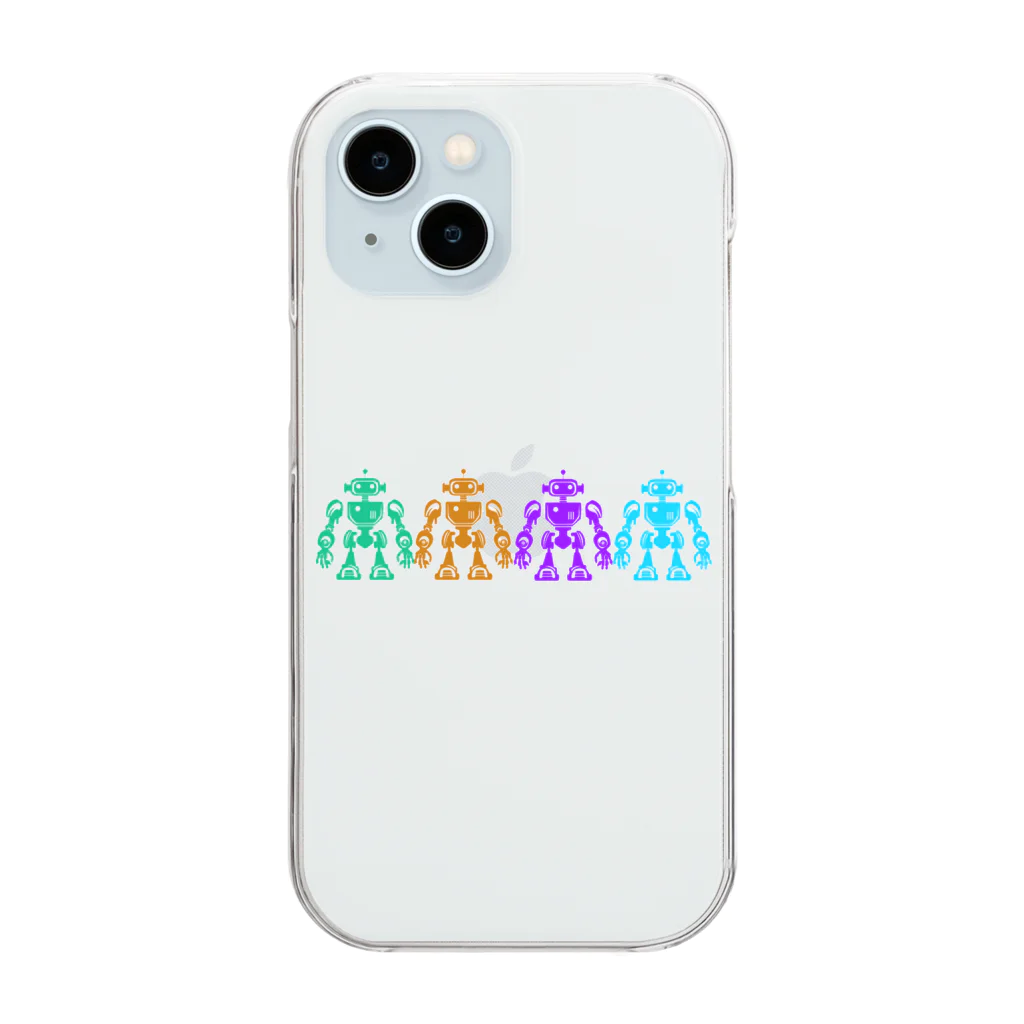 mirinconixの色違いの4機のレトロなロボット Clear Smartphone Case