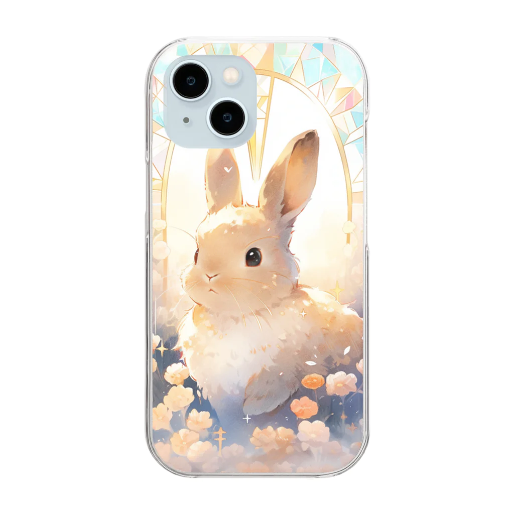 はなうさまほのうさぎとステンドグラス｡.:*･ﾟ Clear Smartphone Case