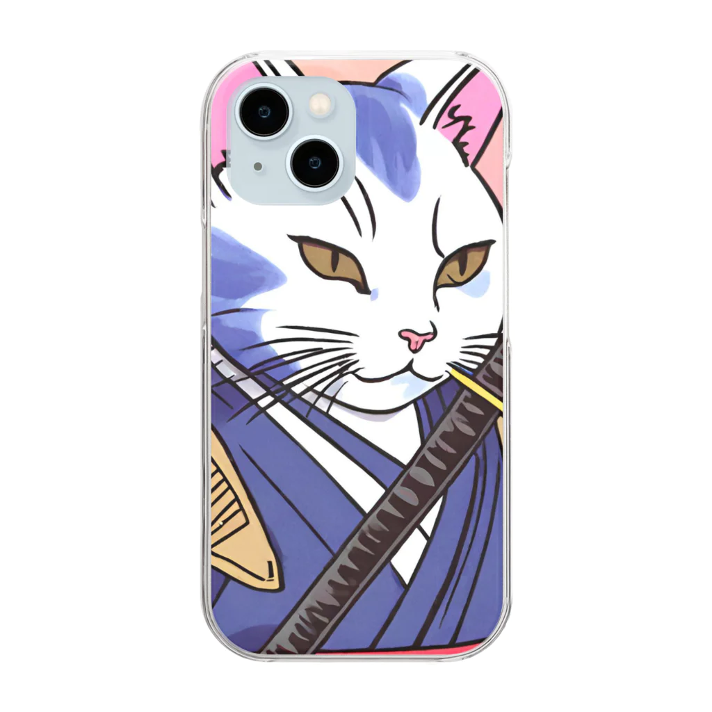 Kousuke2の猫侍 Clear Smartphone Case