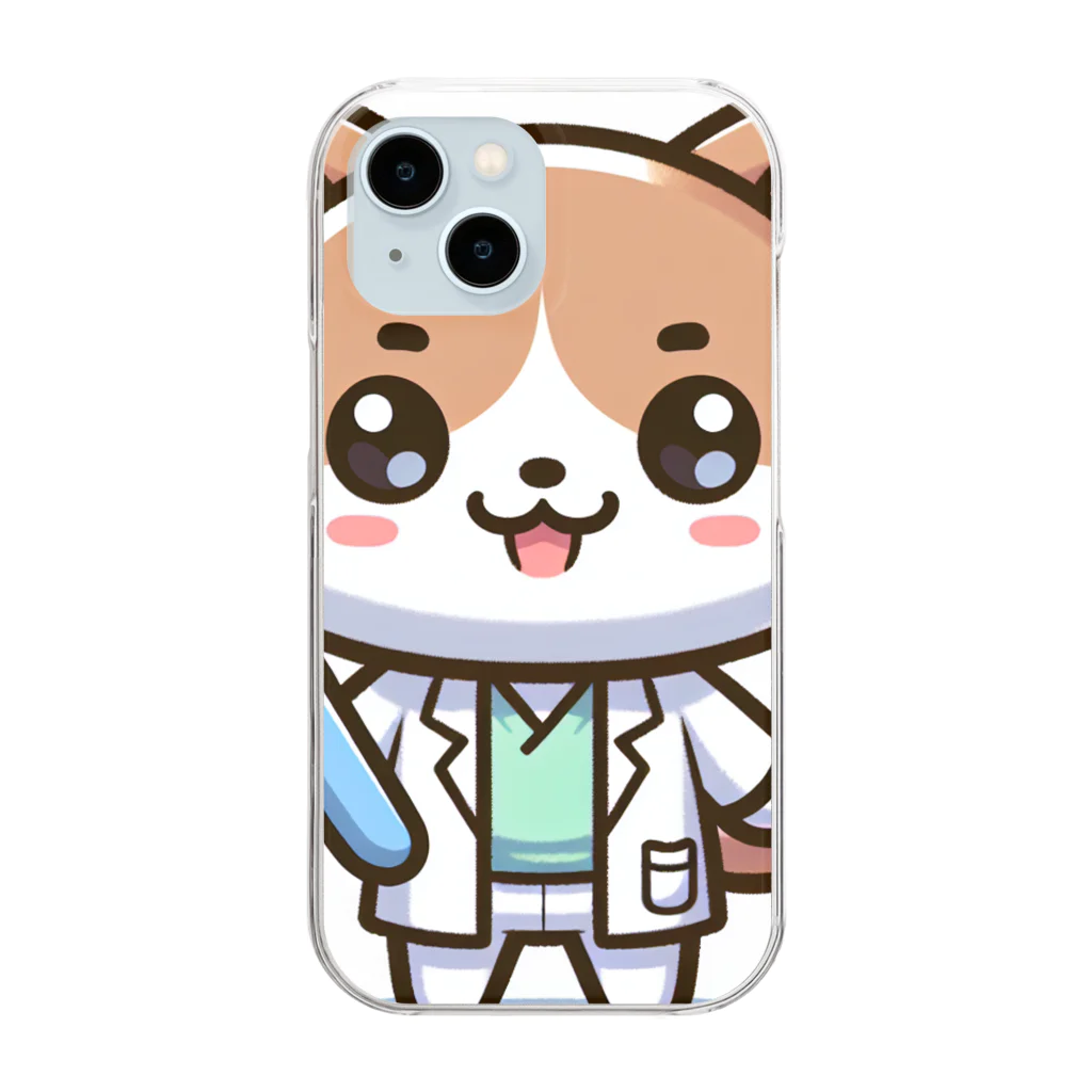 猫君の歯医者さんの歯ブラシ猫 Clear Smartphone Case