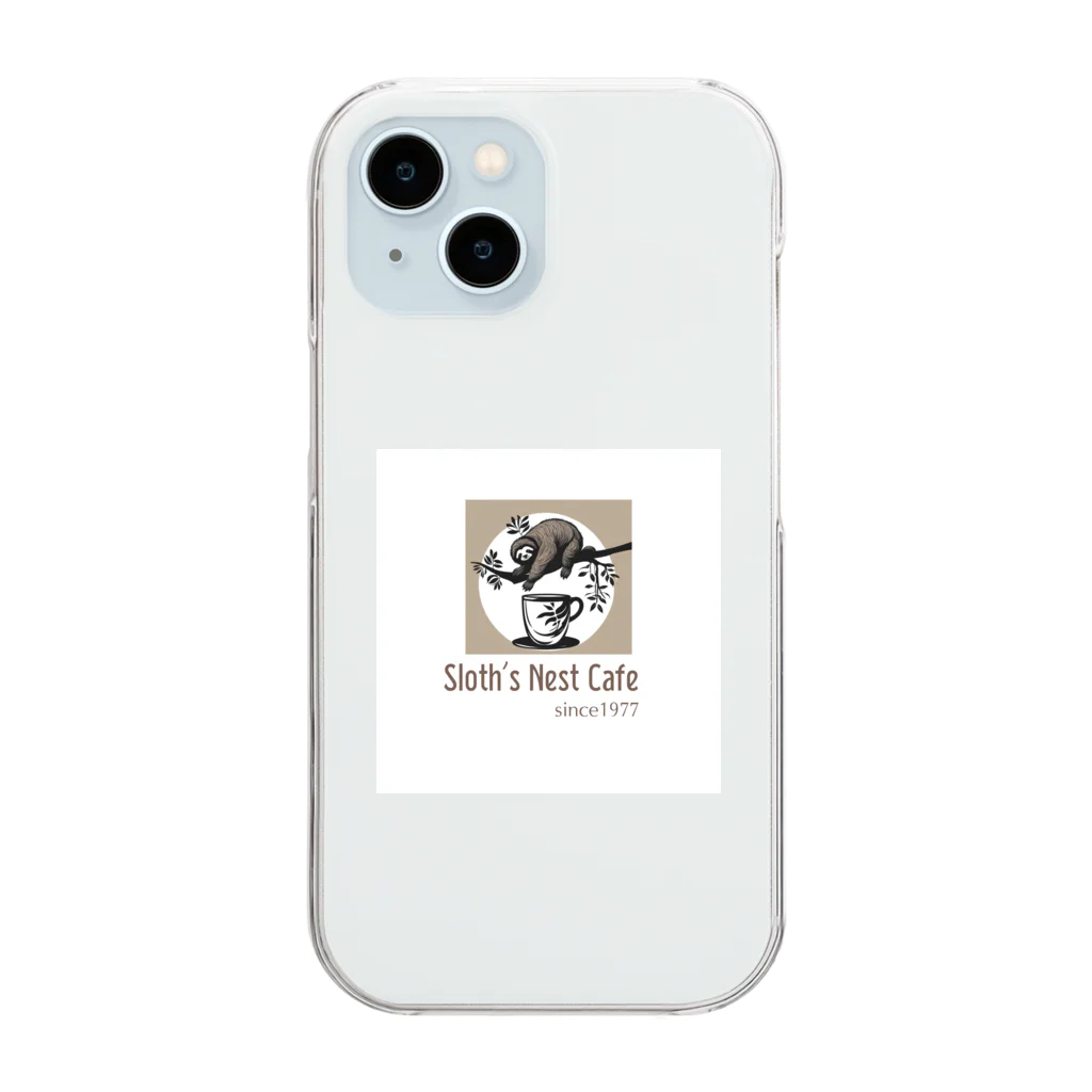 leisurely_lifeのSloth’s Nest Café Clear Smartphone Case