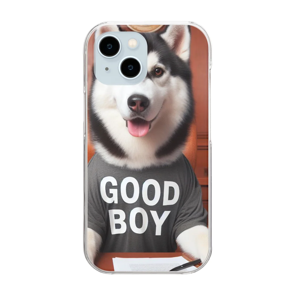 qloのGOOD BOY大統領 Clear Smartphone Case