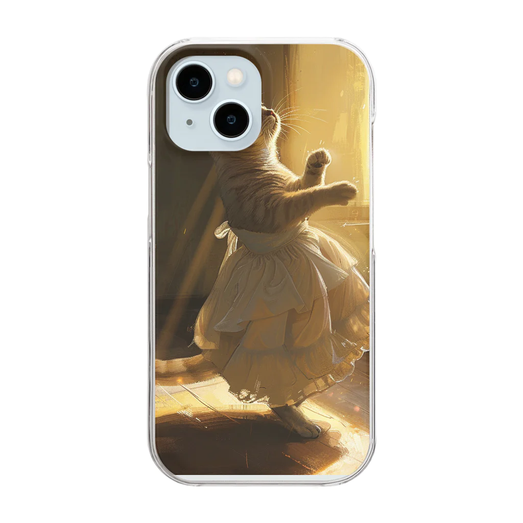 AQUAMETAVERSEの神々しい光を浴びる猫姫 アメジスト 2046 Clear Smartphone Case