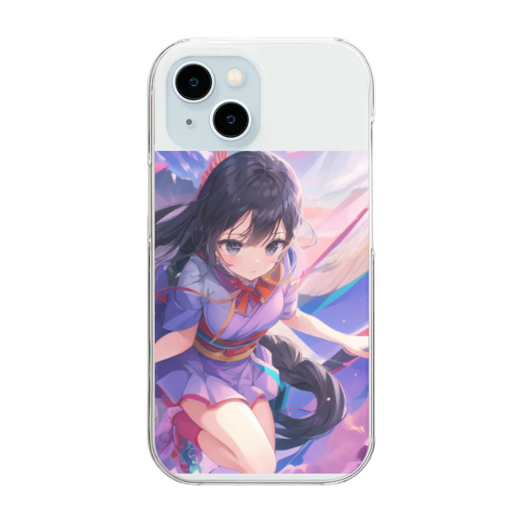 Cat wingsのオリジナルキャラ Clear Smartphone Case