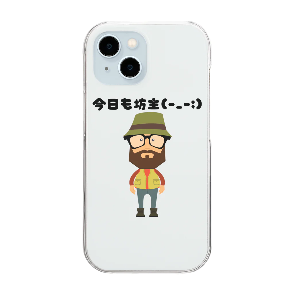 cocomomo777の釣りおやじ　今日も坊主 Clear Smartphone Case