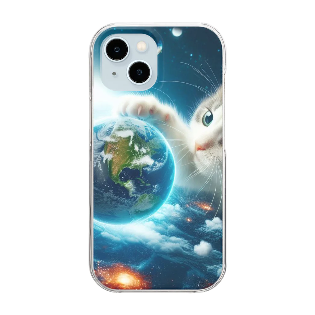 kochi-51の宇宙猫 Clear Smartphone Case