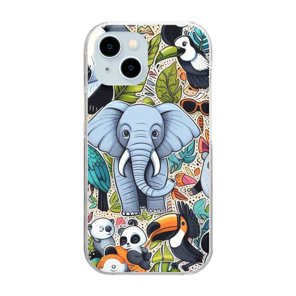 toto444の動物園 Clear Smartphone Case