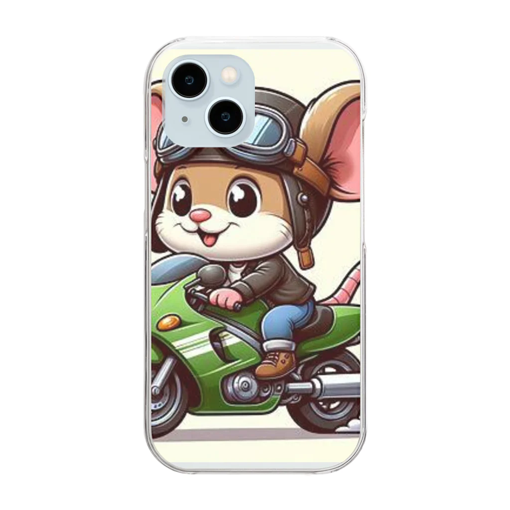 kyokingのバイクねずみ Clear Smartphone Case