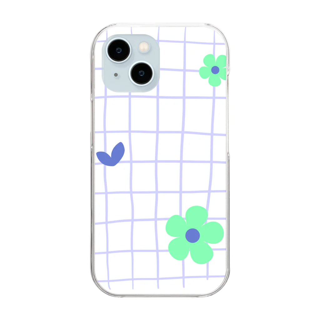 sansamのgrid flower Clear Smartphone Case