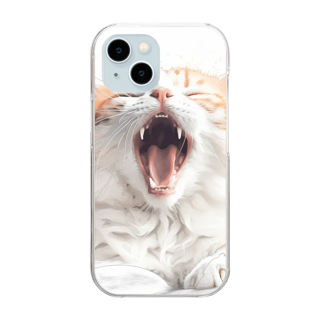 sasao9999の起床する猫ちゃん Clear Smartphone Case