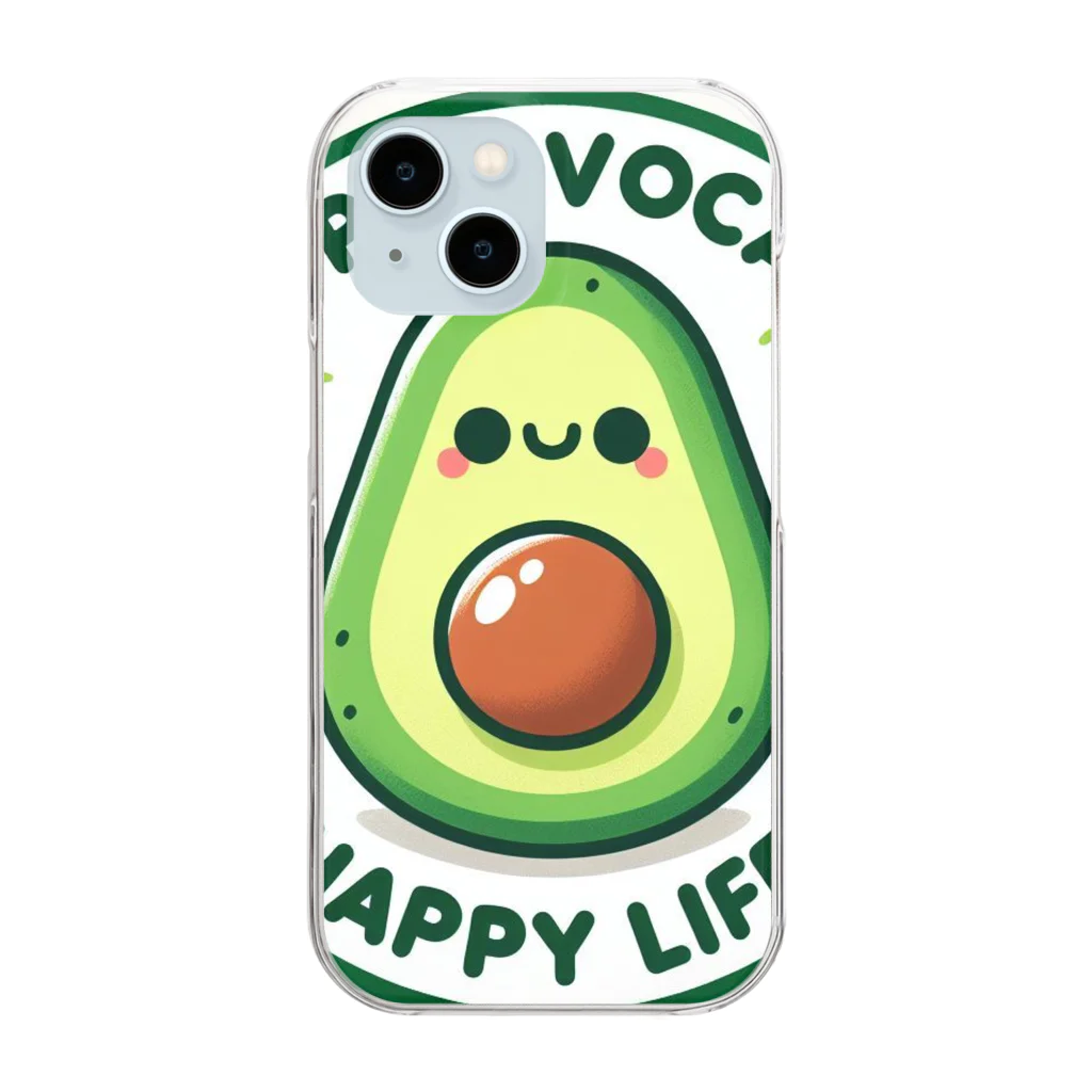 Happy-AvocadoのHappy Avocado 2 Clear Smartphone Case