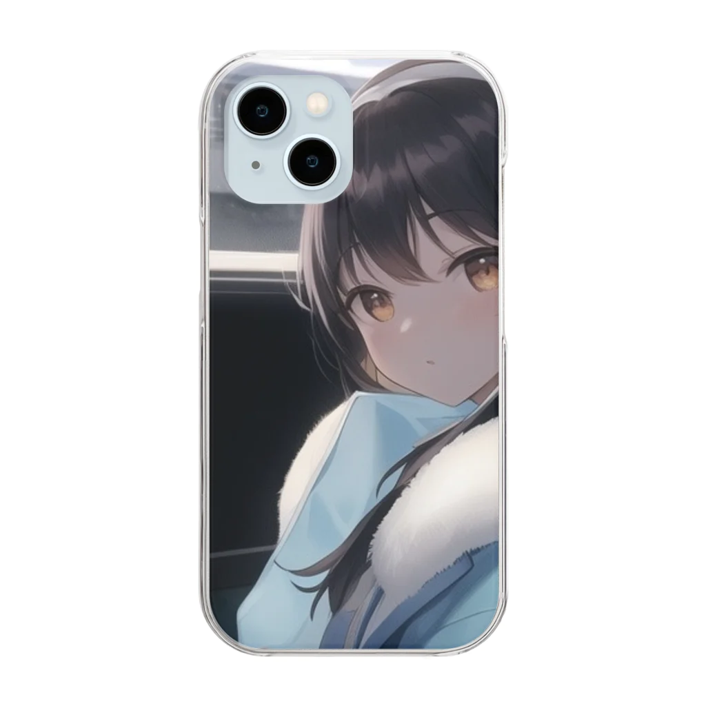 studio Azurの車窓の少女 Clear Smartphone Case