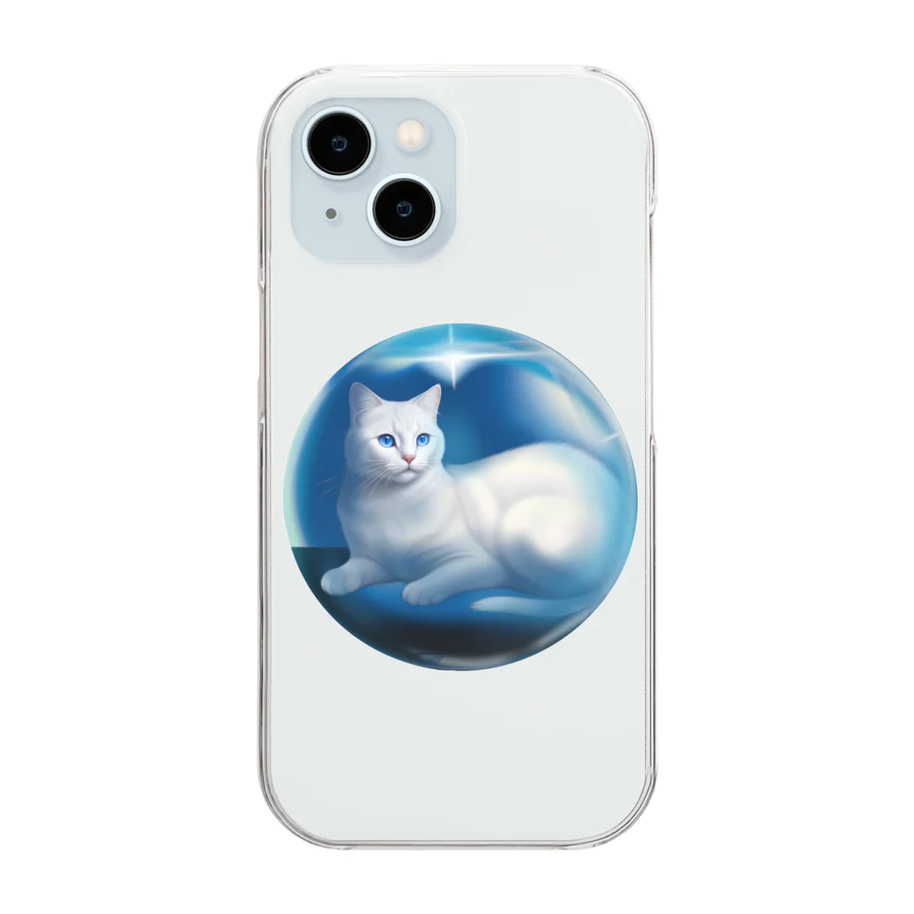 Sacret Animals in your headのSecret CAT in your head 聖なる猫 Clear Smartphone Case