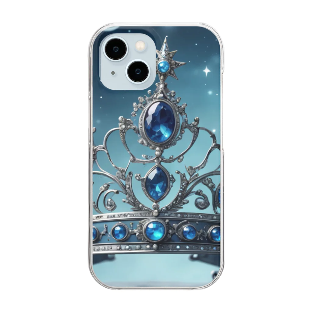 terurun19のブルーの幻想的なティアラ Clear Smartphone Case