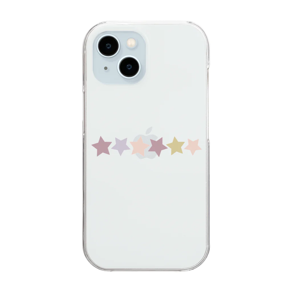 つきしょっぷのくすみカラーの星 Clear Smartphone Case