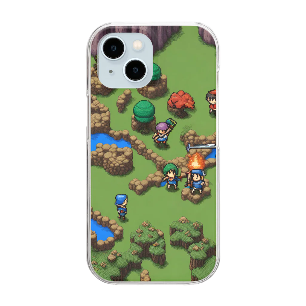 レトロゲームイラストのレトロゲードット絵ファミコン4 Clear Smartphone Case