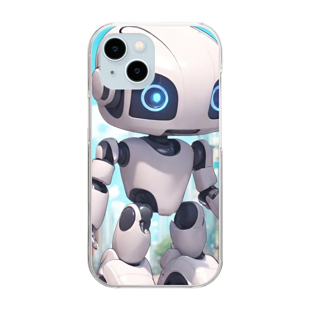 Freedomの可愛いロボットのイラストグッズ Clear Smartphone Case