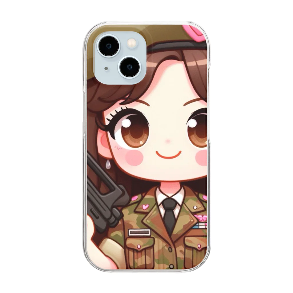 WakuWakustoreのarmy girl Clear Smartphone Case