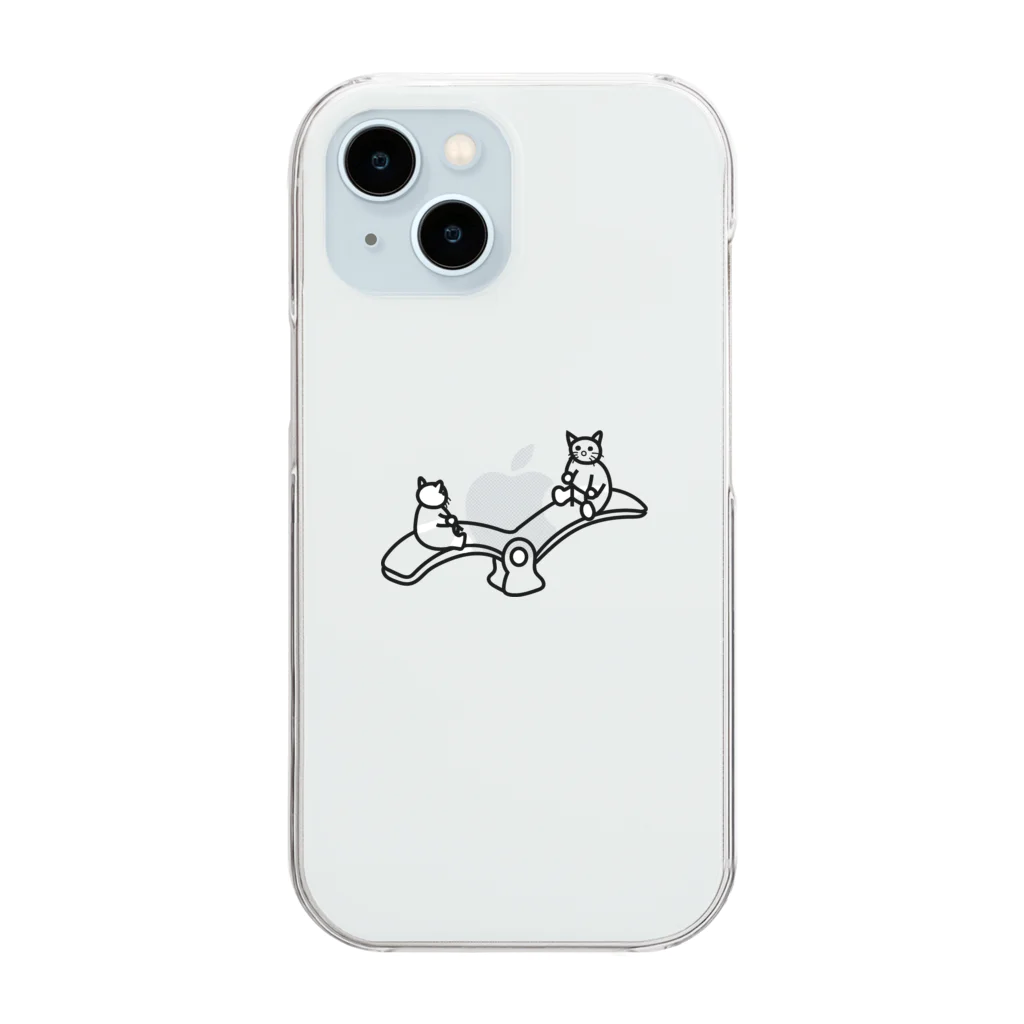 eugorameniwaの猫のシーソー Clear Smartphone Case